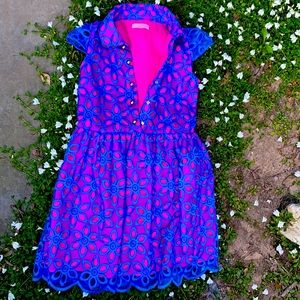 Lilly Pulitzer Pink and Blue eyelet dress